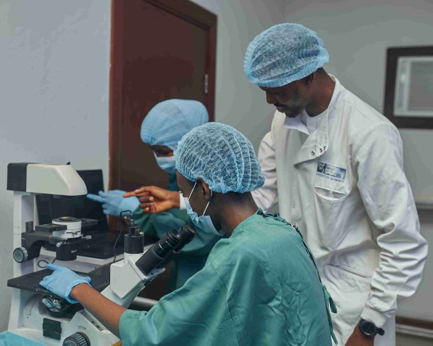Molecular laboratory team performing genetic diagnostics